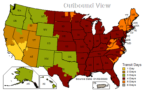 California Shipping Map-Tek